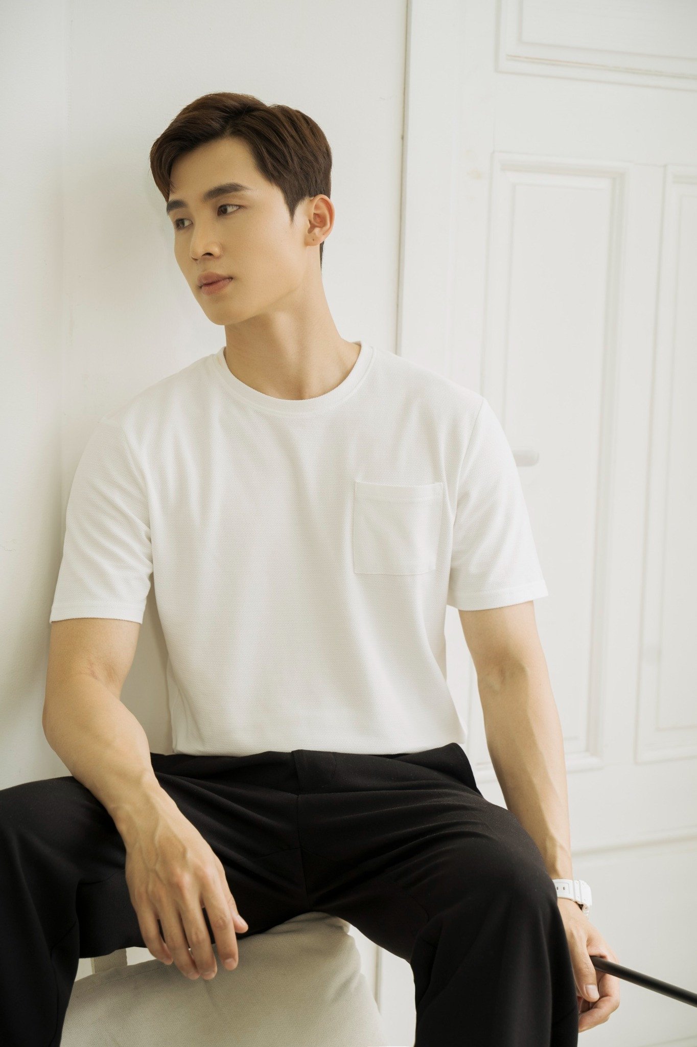 T663 FACTORY REGULAR FIT BASIC POCKET T-SHIRT - WHITE