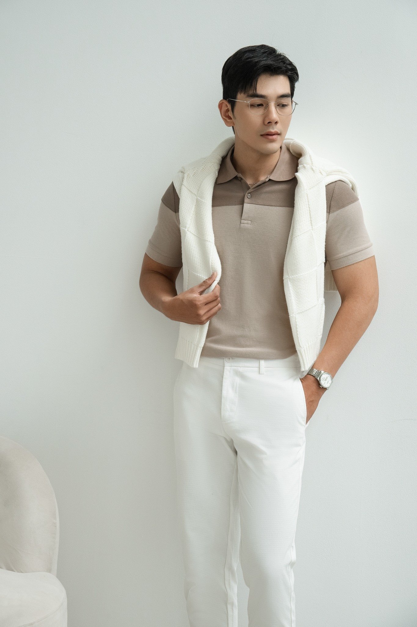 AG63 PREMIUM SLIMFIT MIXED COLOR POLO - BROWN
