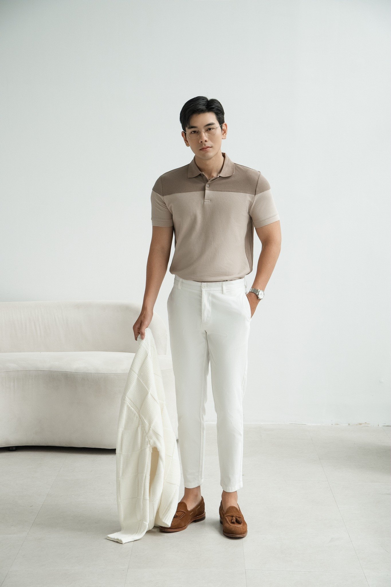 AG63 PREMIUM SLIMFIT MIXED COLOR POLO - BROWN