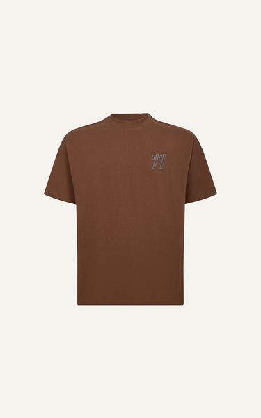  TA45 STUDIO LOOSE FIT LOGO T-SHIRT - BROWN