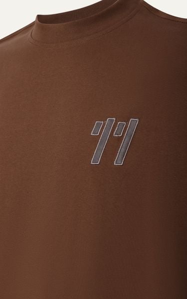  TA45 STUDIO LOOSE FIT LOGO T-SHIRT - BROWN 
