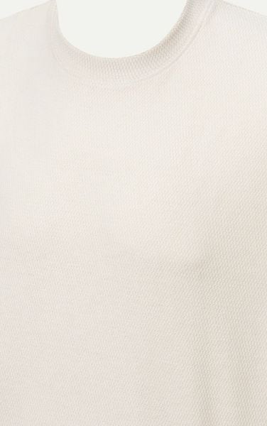  AG43 STUDIO LOOSE FIT DETAIL LOGO LEATHER T-SHIRT - OFF WHITE 
