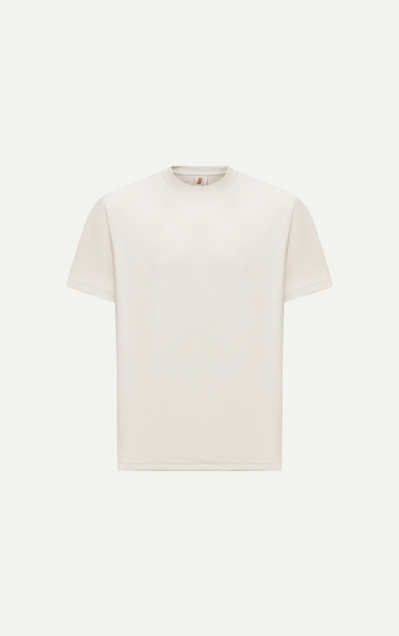 AG43 STUDIO LOOSE FIT DETAIL LOGO LEATHER T-SHIRT - OFF WHITE