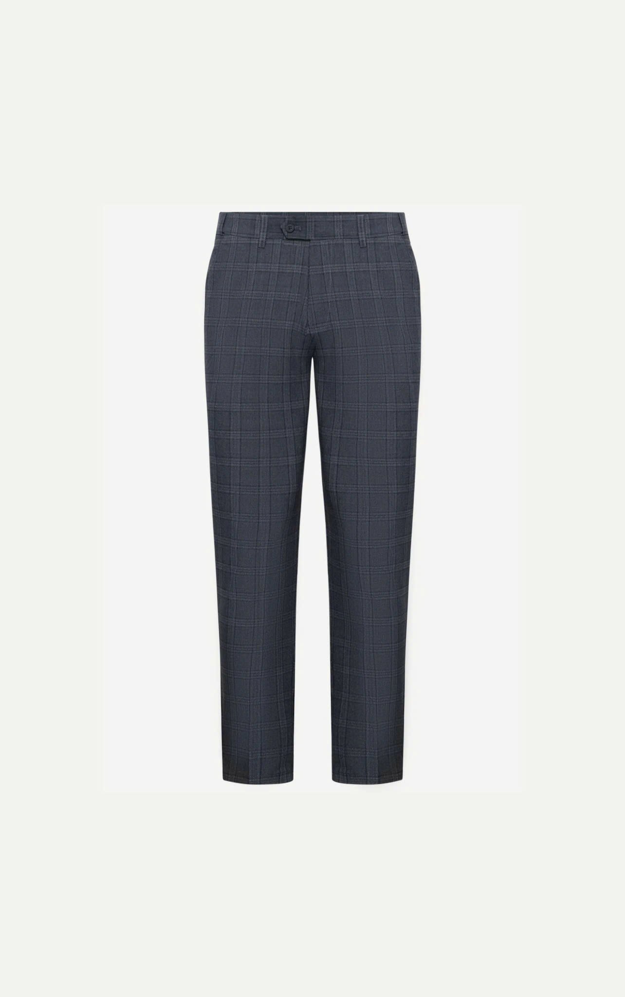 AG505 PREMIUM SLIMFIT CHECKED TROUSERS - LIGHT GREY