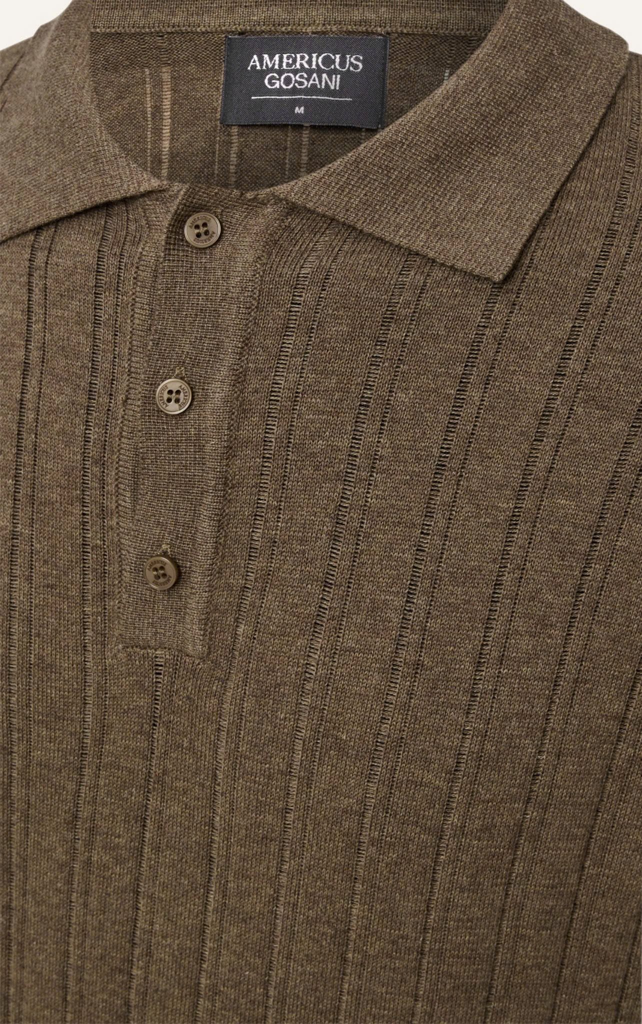 AG717 PREMIUM REGULAR FIT RIB STITCH POLO - BROWN
