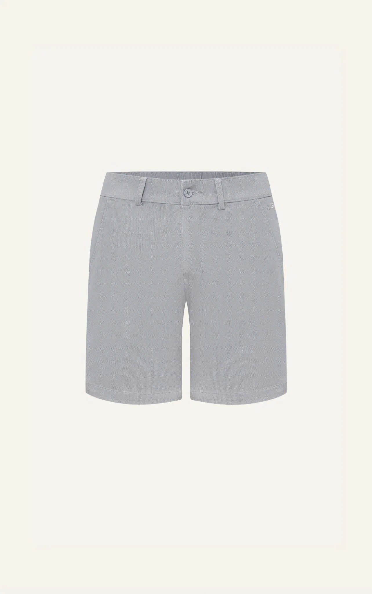 AG523 SIGNATURE SLIMFIT EASY KHAKIS SHORTS- LIGHT GREY