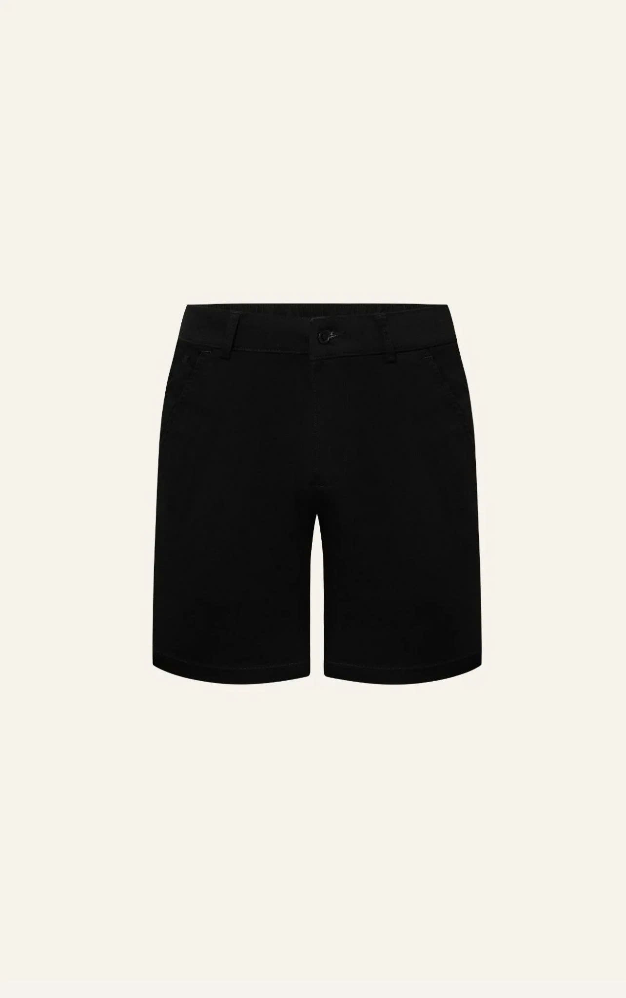 AG523 SIGNATURE LOOSE FIT EASY KHAKIS SHORTS- BLACK