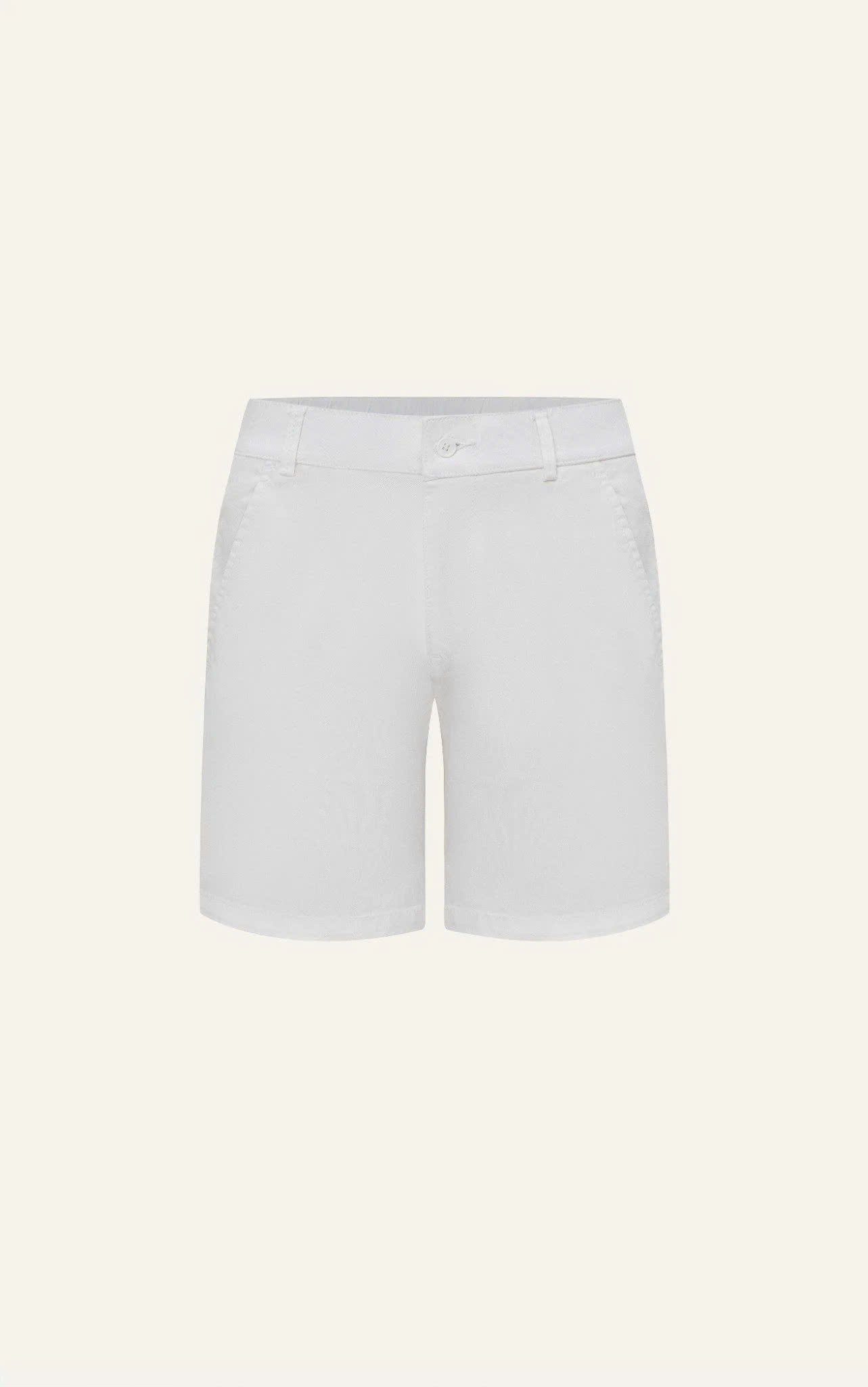 AG523 SIGNATURE SLIMFIT EASY KHAKIS SHORTS- WHITE