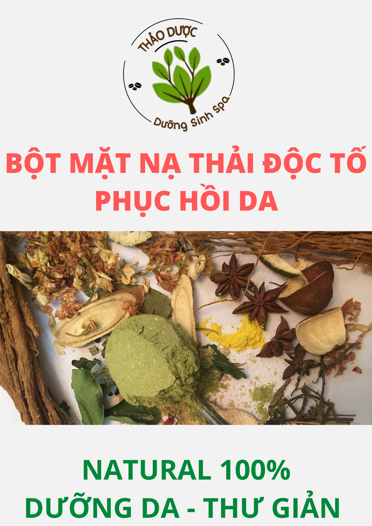  Bột Mặt Nạ Thải Độc Tố - Phục Hồi Da 