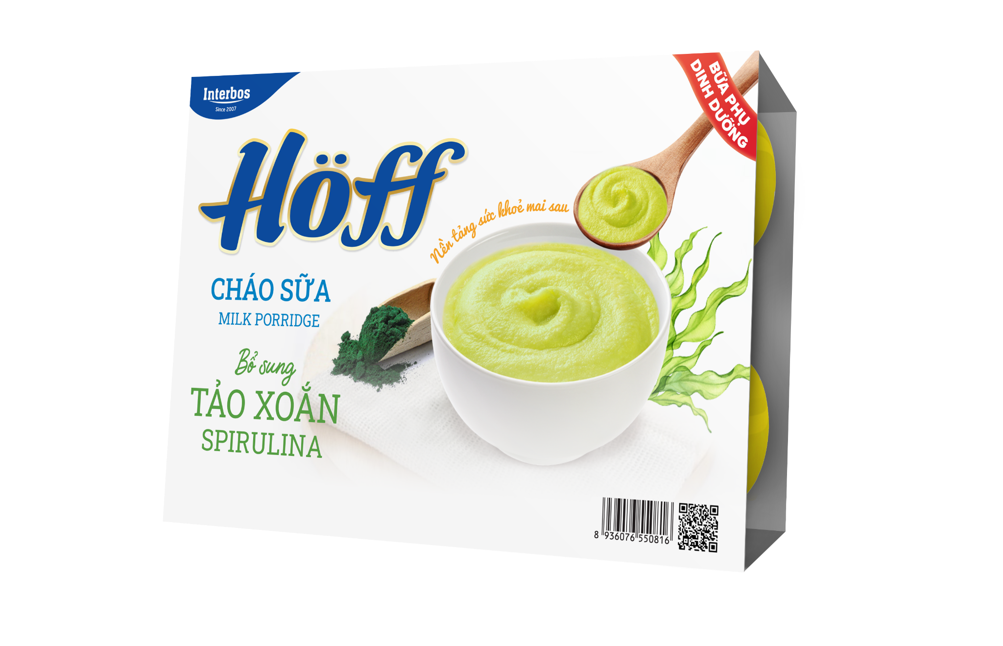 Cháo sữa bổ sung Tảo xoắn Spirulina Hoff