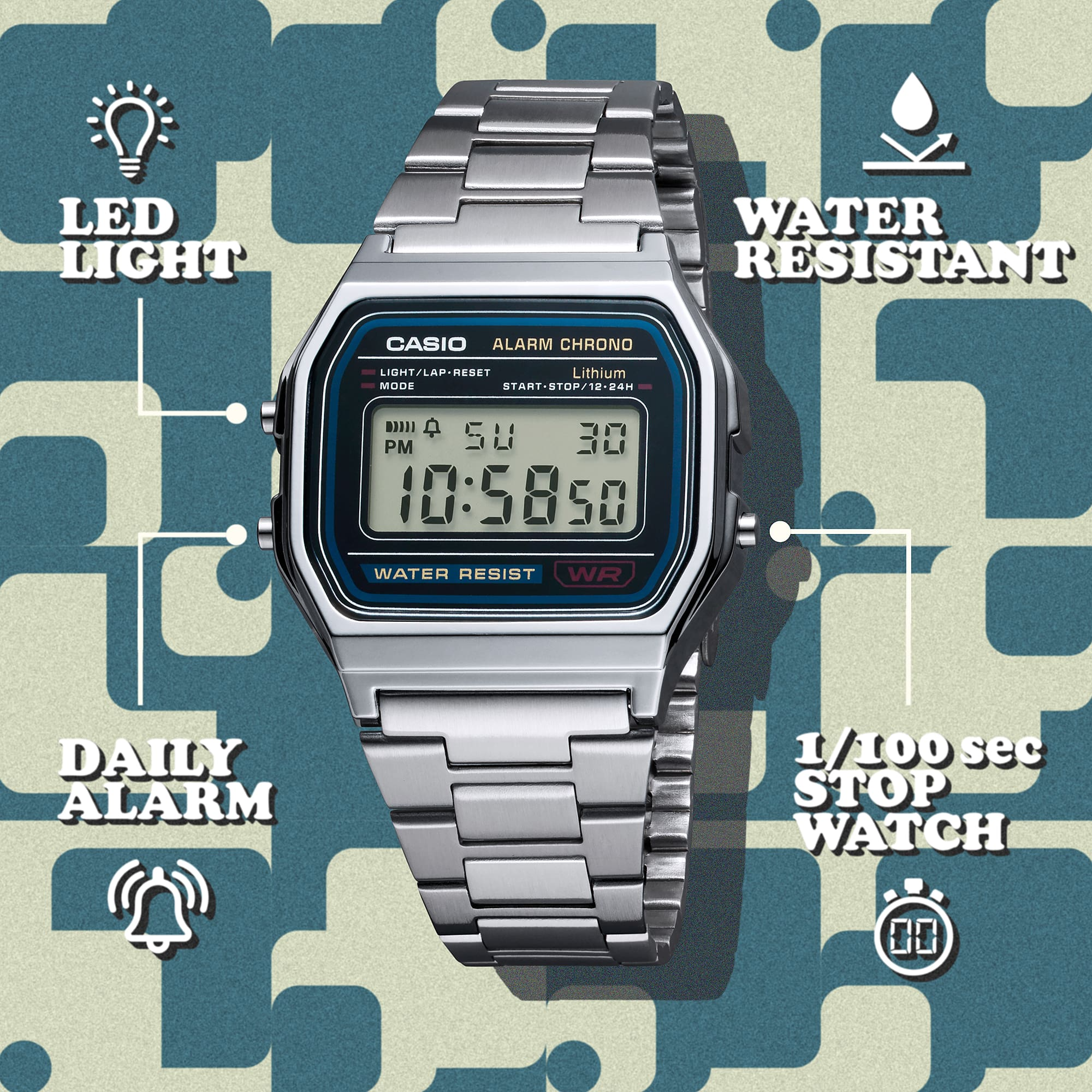 Đồng hồ Casio Nữ A158WA-1DF Chính Hãng