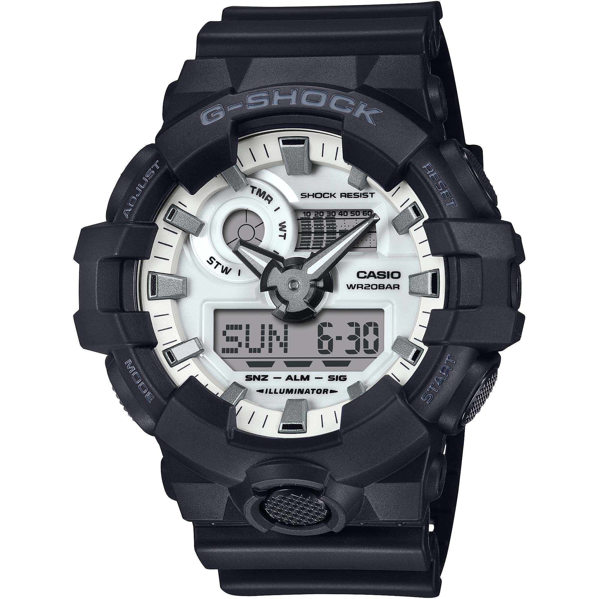 G-Shock đen trắng: Phong cách đơn sắc mạnh mẽ