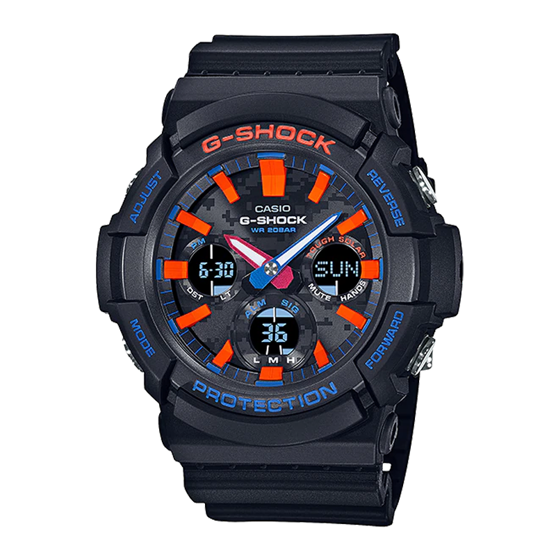 【けん】 CASIO G-SHOCK GAS-100BL GAS100B-1A2 | G-SHOCK Analog Digital Watch with Blue Accents