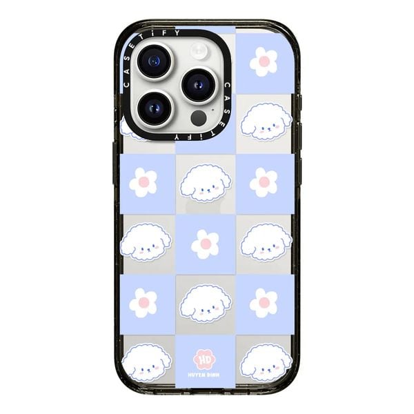  Bichon Bibo Dog Pastel Checker with Flower | Impact 