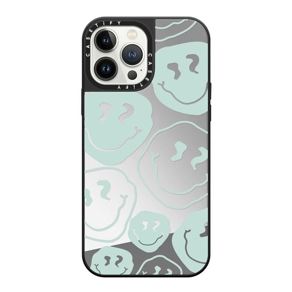  (CASETiFY Chính Hãng) Aqua Smiley Transparent | Mirror Case Silver | CASETiFY Auth | No Box. 