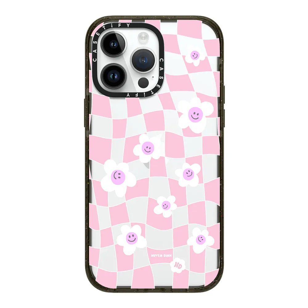  Pink Checkered Flowers Case | Impact 