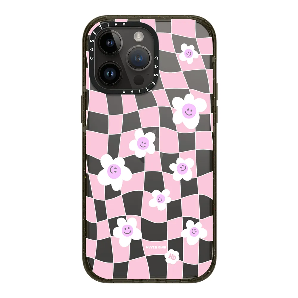  Pink Checkered Flowers Case | Impact 