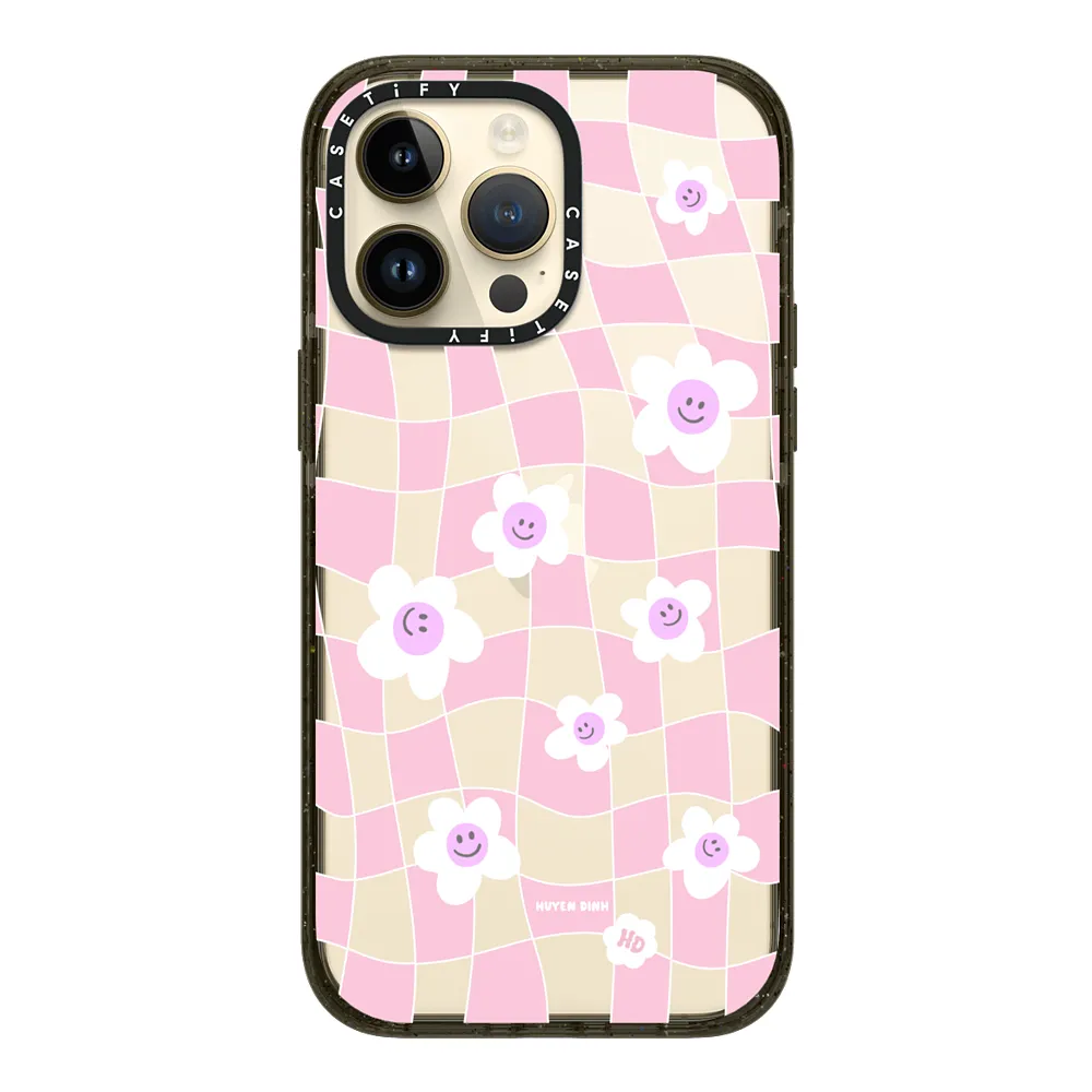  Pink Checkered Flowers Case | Impact 