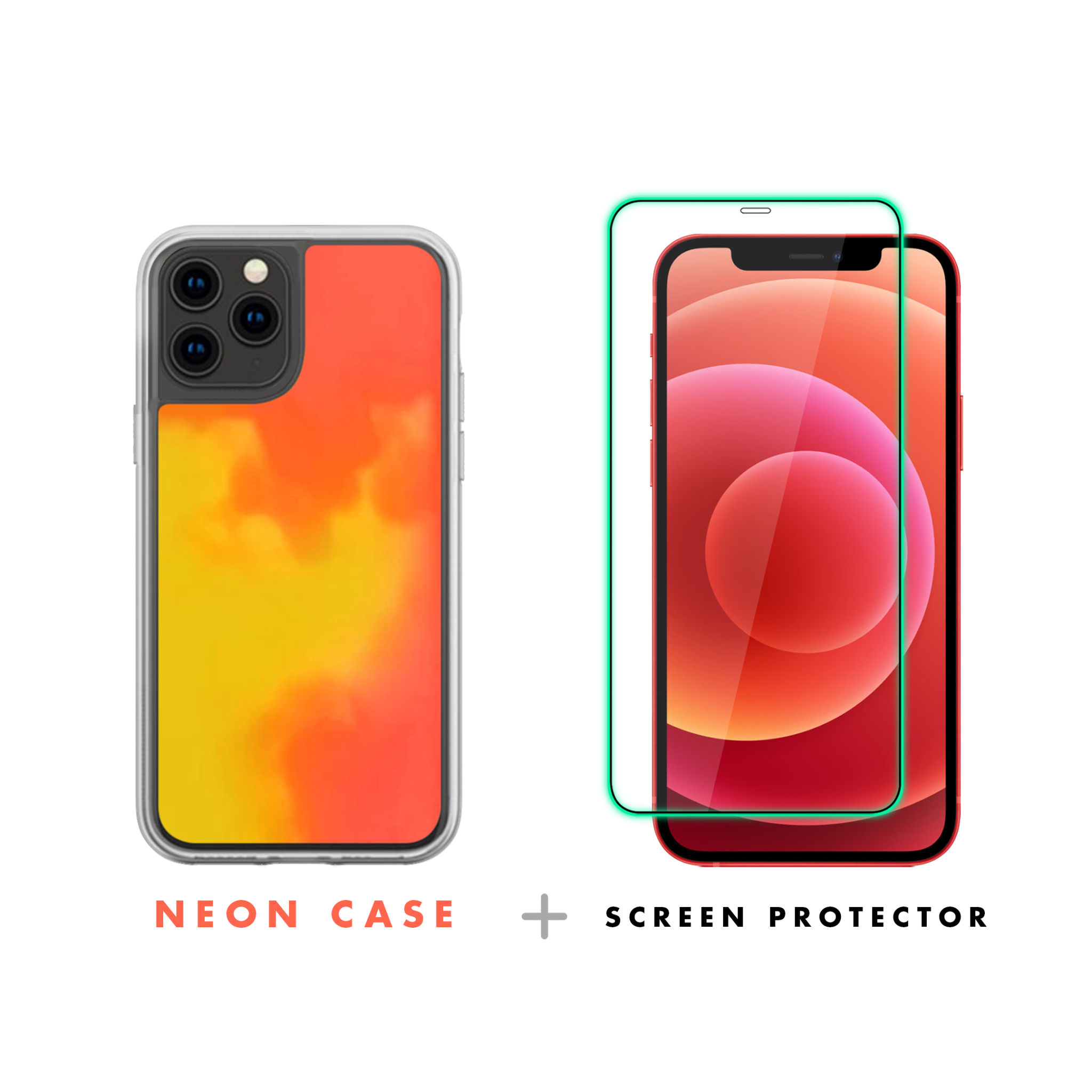  [COMBO] Orange Neon Case + Cường Lực Neon 