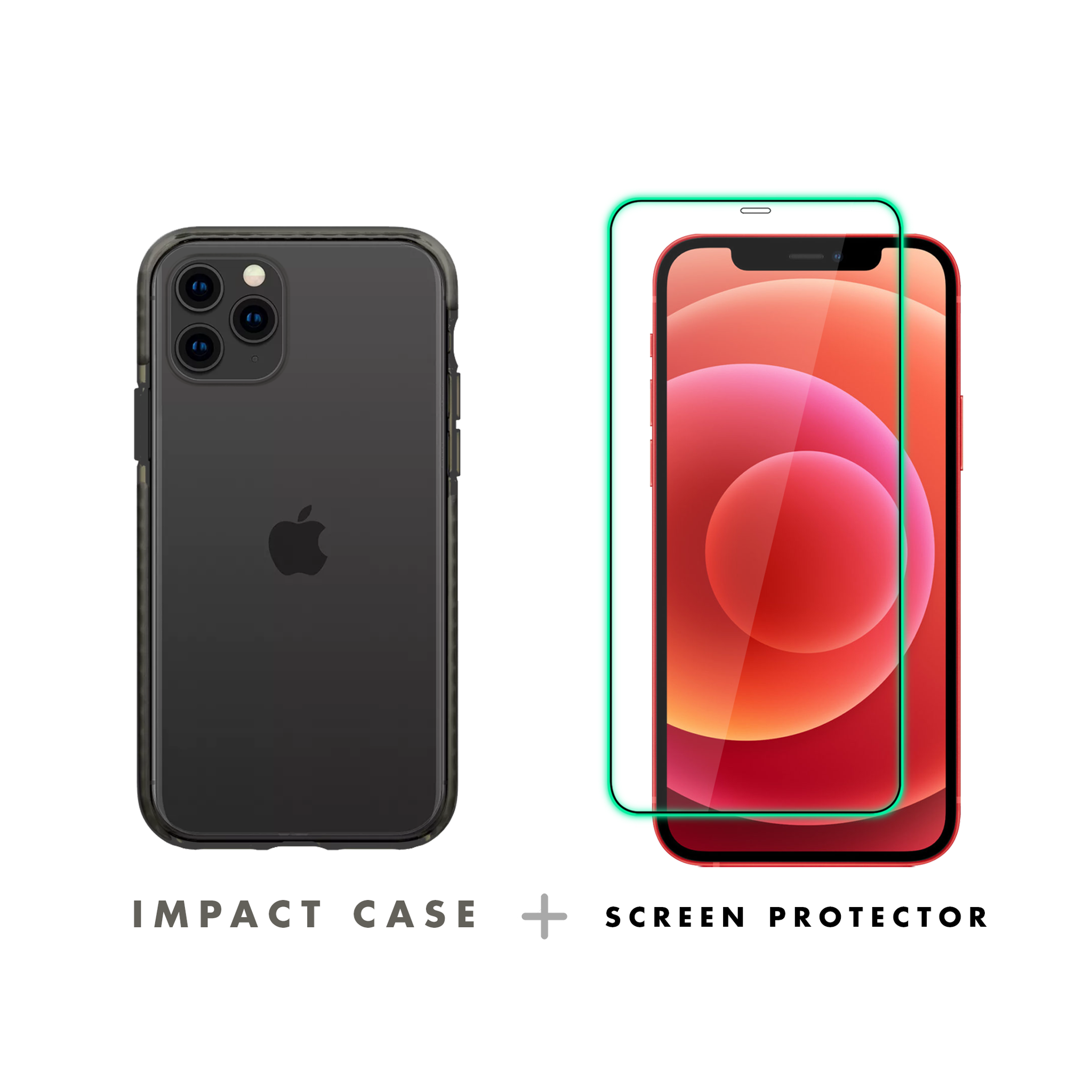  [COMBO] Impact Case Black + Cường Lực Neon 