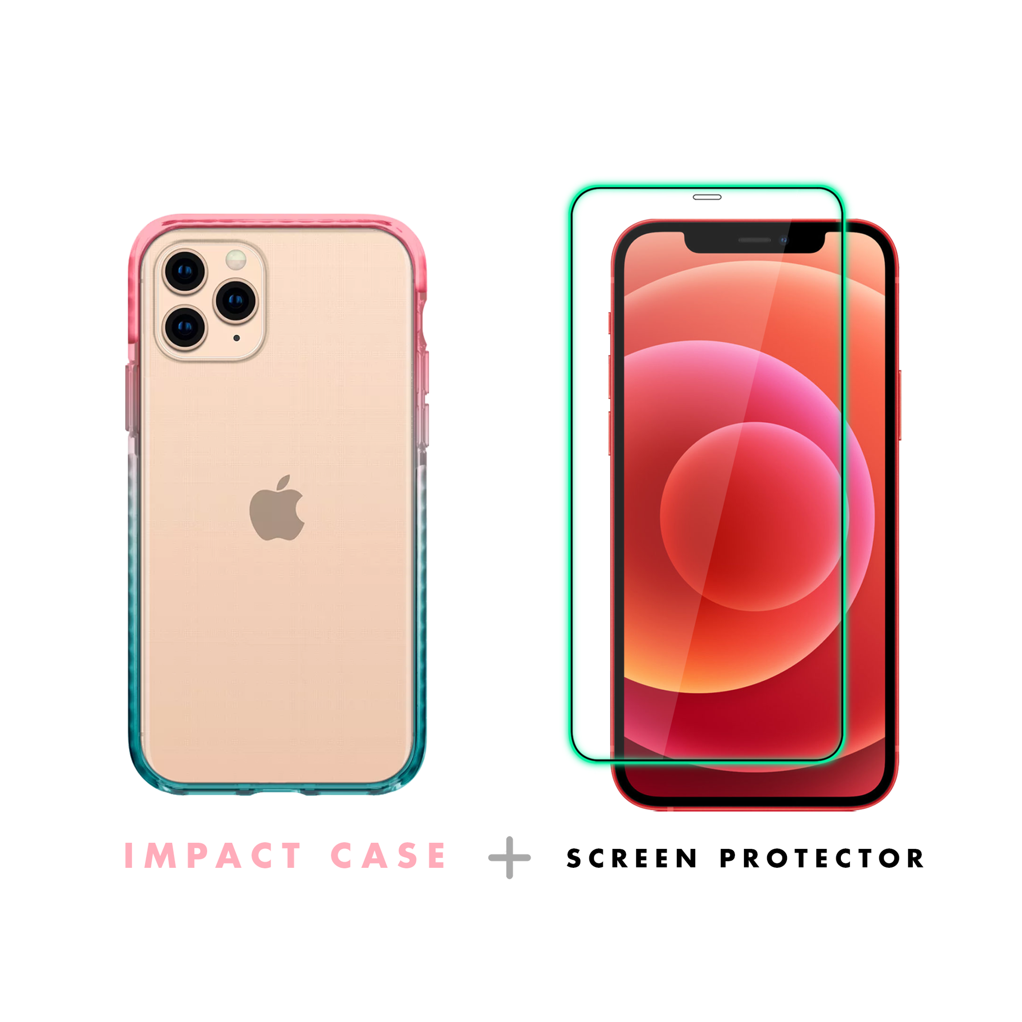  [COMBO] Impact Case Pink/Blue + Cường Lực Neon 