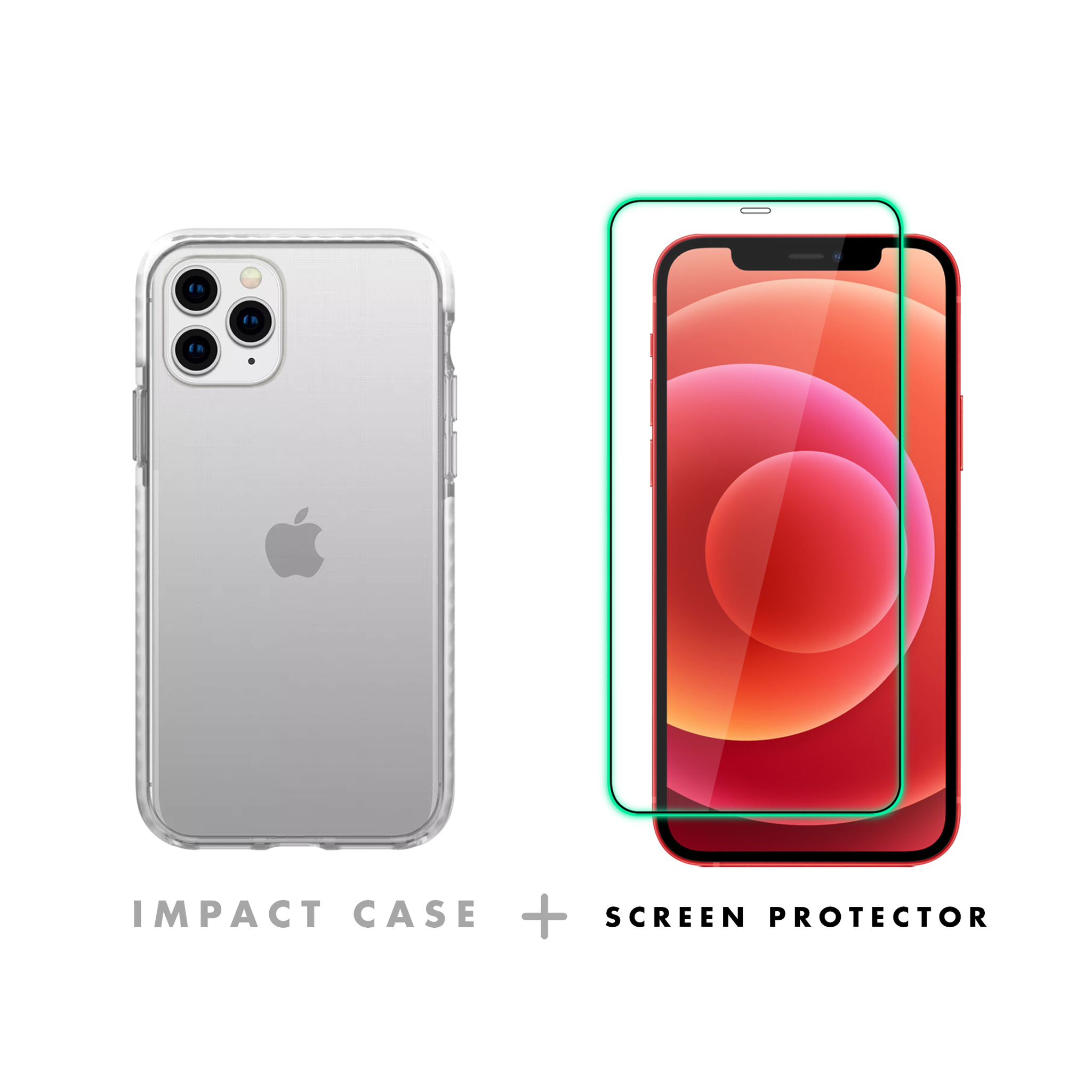  [COMBO] Impact Case White + Cường Lực Neon 