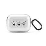  Airpods Case Cute White UFO Space Alien Drawing Pattern 