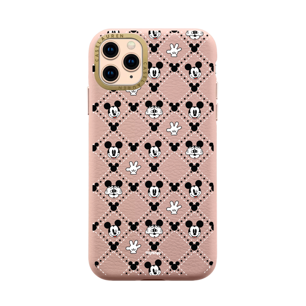  Leather Case Light Pink x Mickey Mouse 2 