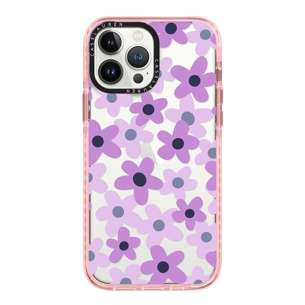 Sixties Retro Violet Floral on Clear Background | Impact | Case Lauren 