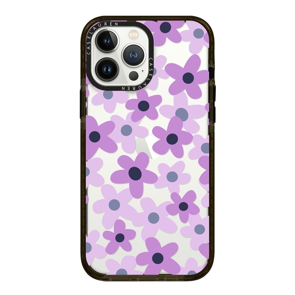  Sixties Retro Violet Floral on Clear Background | Impact | Case Lauren 