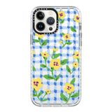  Yellow Pansy Flowers with Sky Blue Check Pattern - Crayon Texture | Impact | Case Lauren 