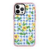  Yellow Pansy Flowers with Sky Blue Check Pattern - Crayon Texture | Impact | Case Lauren 