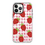  Sweet Red Strawberries with Pink Check Pattern - Crayon Texture Strawberry | Impact | Case Lauren 