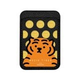  Leather Card Wallet | MUZIK TIGER Big Head - White Legal Line - Pink 
