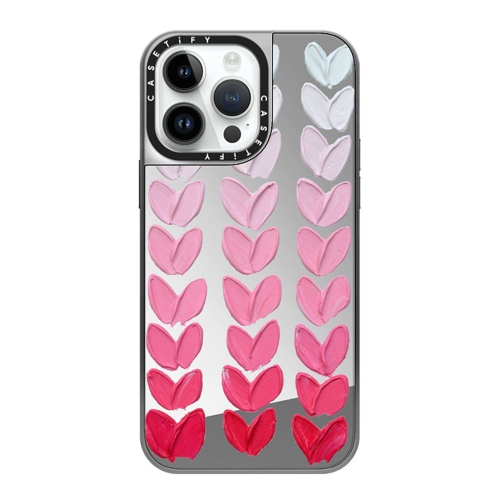  Pink Polka Daub Hearts | Mirror 