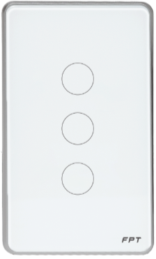 Công tắc cảm ứng 3 nút chữ nhật trắng (BLE) (Ver 2) Athena SNBR023