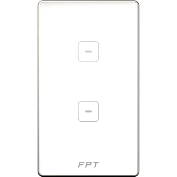 Công tắc cảm ứng 2 nút chữ nhật trắng - Hera	SNZD0152
