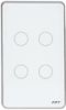 Công tắc cảm ứng 4 nút chữ nhật trắng (BLE) (Ver 2) Athena SNBR024