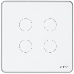 Công tắc cảm ứng 4 nút vuông trắng Athena SNBR0113