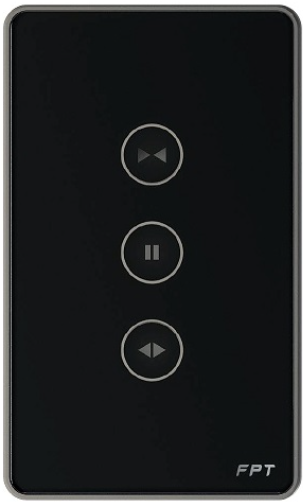 Công tắc rèm chữ nhật đen Athena SNBR0226