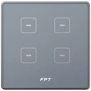 Công tắc vuông cảm ứng 3 nút + 1 nút ngữ cảnh stone gray - Hera SNZD0183