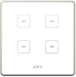 Công tắc cảm ứng 4 nút vuông trắng Zigbee - Hera SNZD0113/SNZD0122