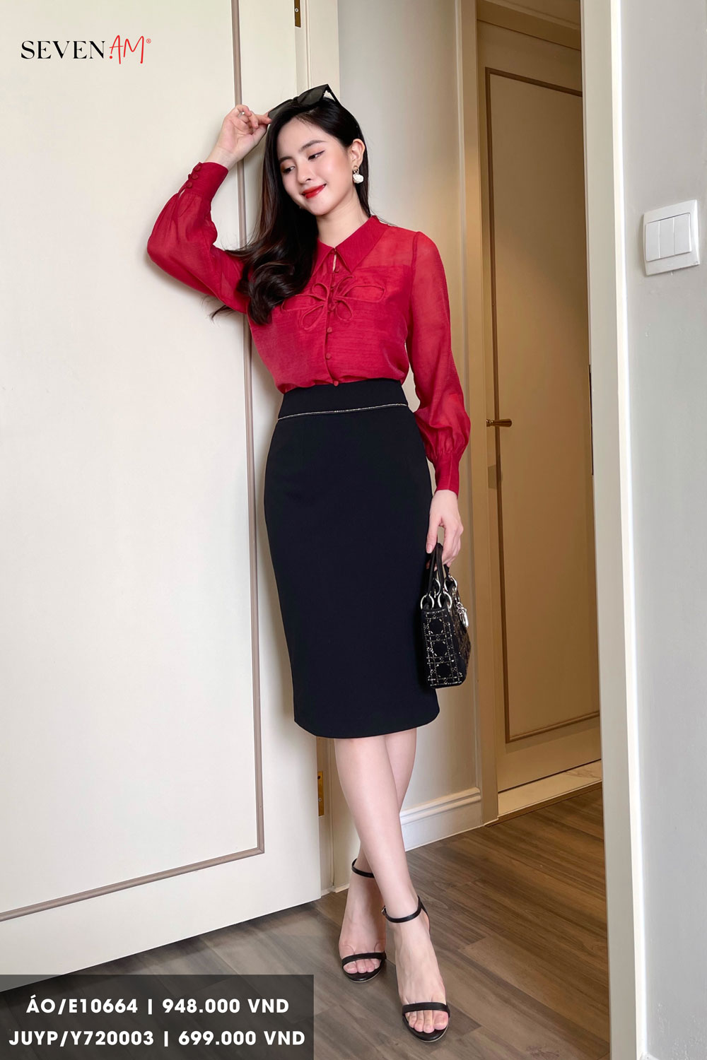 Chân Váy Dáng Ôm Seven.AM Màu Đen Mã Y720003 – SevenAM – top1shop