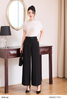  Quần suông culottes đen 2 túi chéo Seven.AM H850071TK1 