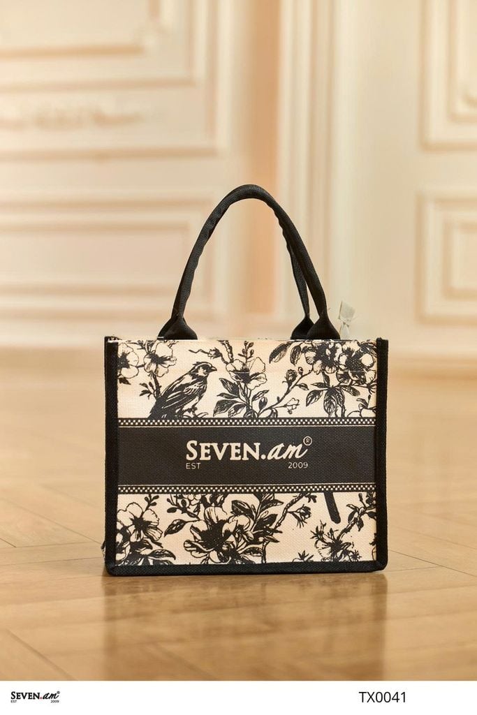 Túi xách canvas thời trang cao cấp họa tiết hoa Seven.AM TX0043 - TX0044