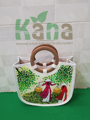 Giỏ đệm vẽ áo dài