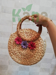 Giỏ lục bình tròn hoa cúc