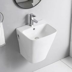 CHẬU LAVABO TREO TƯỜNG TRẮNG - LIỀN KHỐI  -  BLLE  7028D