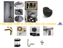 BỘ COMBO THIẾT BỊ VỆ SINH 11 MÓN - TONE ĐEN VÀNG