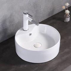 CHẬU LAVABO TRÒN ĐẶT BÀN TRẮNG BLCA - LB02